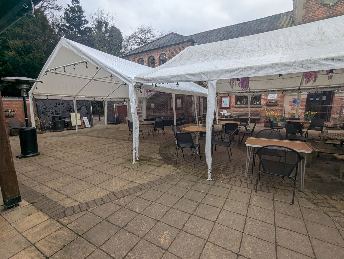 Two marquees at Castle Park Arts Centre