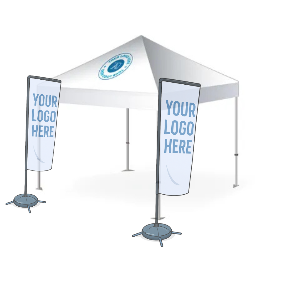 low cost printed gazebo with flags bundle