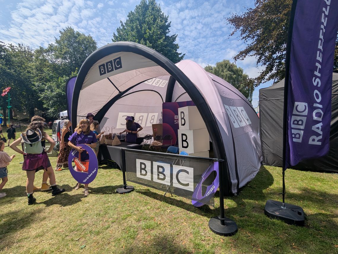 inflatable event tent printed for BBC Radio Sheffield